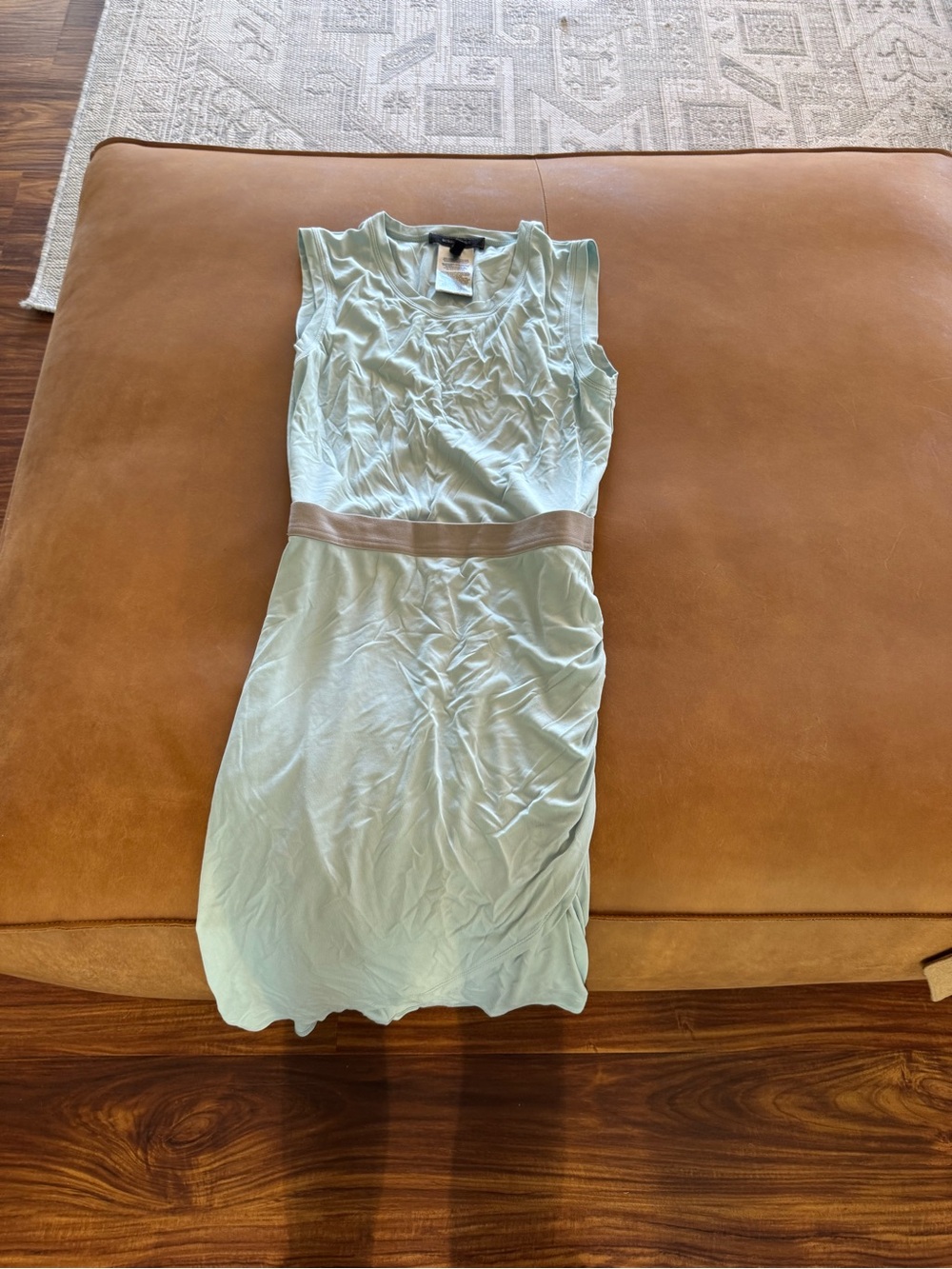 BCBGMaxAzria Mint Green Sleeveless Dress with grey Waistband